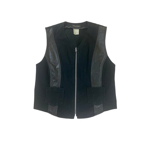 Tall Girl Made In Canada Black Denim Full Zip Vest - Small - Picture 1 of 8